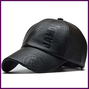 Pu Leathe Letter Printing Baseball Caps Spring and Autumn Outdoor Adjustable Cas - Picture 1 of 27