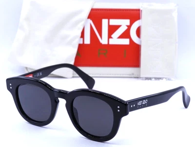 KENZO PARIS KZ40163I 01V SHINY BLACK/SMOKE BLUE LENS AUTHENTIC SUNGLASSES 48-23 - Image 1 of 4