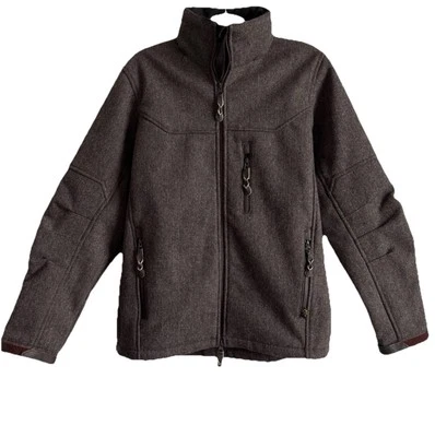 STS Ranchwear The Stone Mens Small Wool Blend Jacket Brown Concealable Hood - Image 1 of 4