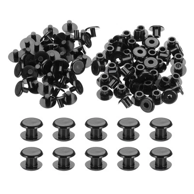 Juego de 50 postes de encuadernación de plástico M5 * 5 mm tornillo remache poste hebilla prensada negro Foto 1 de 4