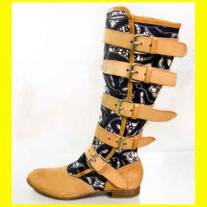Authentic Vivienne Westwood Pirate Boots in Lace Print sz 38 new NIB Italy - Picture 1 of 10