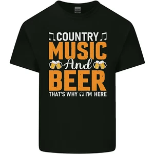 Country Music and Beer Thats Why Im Here Mens Cotton T-Shirt Tee Top - Picture 1 of 110