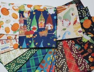 FALLING FOR GNOMES 19 Fat Quarters BENARTEX QUILT Fabric Autumn Fall sew FQFFGPK - Picture 1 of 12