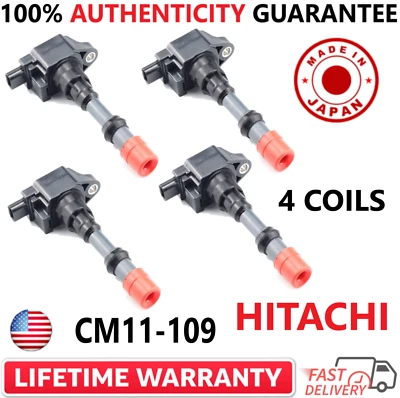 Juego de 4 bobinas de encendido OEM HITACHI para Honda Civic 2003-2005 1,3 L I4, CM11-109 Foto 1 de 4