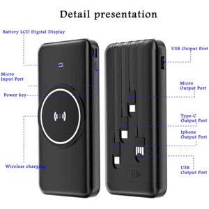 Qi Wireless Power Bank Backup Fast Portable External Battery Charger 900000mAh - Picture 1 of 11