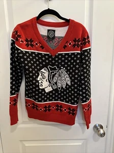 Chicago Blackhawks V-Neck Sweater NHL Size Small - Picture 1 of 3