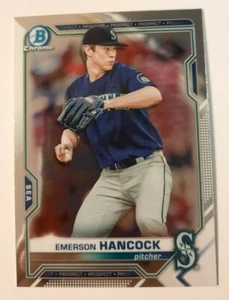 2021 Bowman Chrome EMERSON HANCOCK Prospect Card #BCP-78 Seattle Mariners - Picture 1 of 2