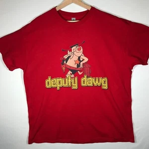 Gildan Heavy Cotton Adult XL Red Short Sleeve T-Shirt Deputy Dawg - Picture 1 of 9