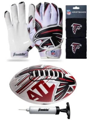 亚特兰大猎鹰队儿童 NFL Air Tech 足球、腕带和手套,7-12 岁 — 第 1/4 张图片
