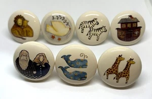 Debbie Mumm Drawer Pulls Collection Noah's Ark lot of 7 Baby Nursery Ceramic - Picture 1 of 2