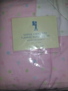 Nuevo edredón gemelo reversible Pottery Barn Kids lunares rosa Sophie - Imagen 1 de 2