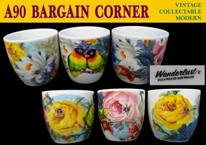 Baño Wild & Wolf Ltd. Inglaterra Wanderlust tazas x3 diseños loros pavo real flor - Imagen 1 de 12
