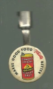 c1950s ADVERTISING Pencil Topper Clip DIAMOND CRYSTAL IODIZED SHAKER SALT  - Picture 1 of 2