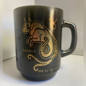 Vintage Fire King Taurus Bull Anchor Hocking Coffee Mug Zodiac Astrology - Picture 1 of 8