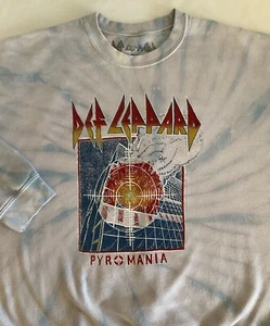 Def Leppard Pyromania Tie Dye Logo Retro Band Crewneck Sweatshirt Men's L/XL - Picture 1 of 7