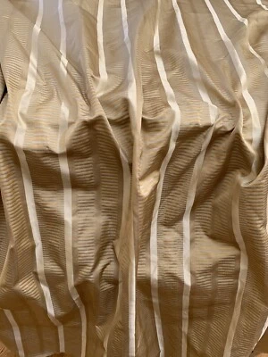 TELA DE TAFETÁN DE DISEÑO A RAYAS 100 % SEDA VENTA AL POR MENOR $80 DORADO MARFIL COLOR AZUL Foto 1 de 4