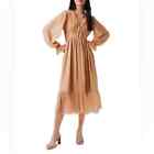 French Connection Alita Pleated  Dress Sz 0 Color Clay Nude New with Tag