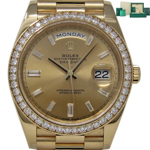 Rolex Day-Date 228348 40mm President Baguette Diamond Gold 2020 B/P/WTY #1489-1 - Picture 1 of 5