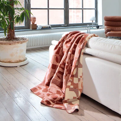 ELLE Decoration Wohndecke Geo terra 150 x 200 cm aus Baumwollmischung - Bild 1 von 4