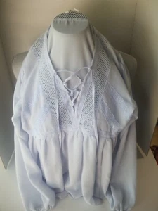 Blusa para mujer Cato campesino gitano boho de encaje cuello en V poeta talla S excelente estado - Imagen 1 de 6