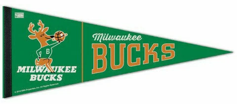 Milwaukee Bucks Retro 1968-93 Style Premium Pennant FREE SHIPPING Cover
