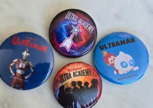 2024 SDCC COMIC CON ULTRAMAN ULTRA ACADEMY EXCLUSIVE BUTTON BADGE SET OF 4 - Picture 1 of 1