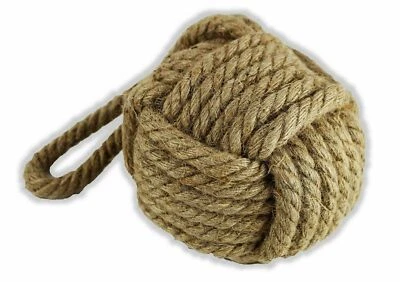 Heavy weight rustic natural rope Ball Weighted Door Stopper - Image 1 of 3