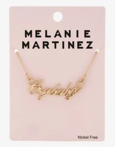 Melanie Martinez Crybaby Nameplate Gold Tone Necklace - Picture 1 of 3