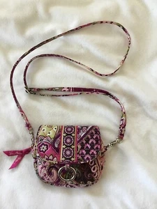 Vera Bradley Quilted Mini Crossbody Purse In The Very Berry Paisley Pattern - Picture 1 of 9