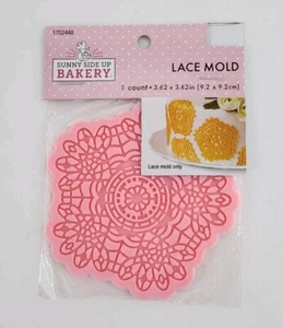 Round Elegant Lace Silicone Fondant Mold 3.6" Cake Decorating - Picture 1 of 3