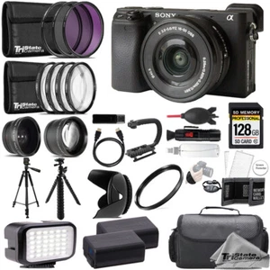 Sony Alpha a6400 Camera w/ 16-50mm Lens + 128GB +Ext Bat+ 9 PC Filter MEGA Kit - Picture 1 of 10