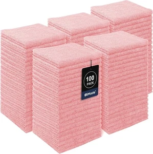 Waschlappen Großpackung - 100er Pack - Gesichtstücher (12" x 12"), sehr 100er Pack, rosa  - Bild 1 von 7