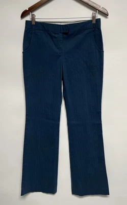 Stella Mccartney Dress Pants Teal Pinstripe Sz 40 Flared Preppy Career Stretch - Image 1 of 4