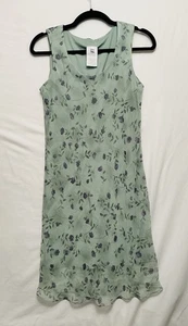Vintage Y2K 90s Midi Dress Med 9/10 Green Floral Fairy Fairycore Romantic - Picture 1 of 7