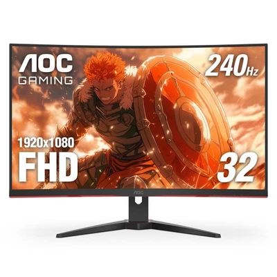 32" Curved Gaming Monitor, Full HD 1920x1080, 240Hz, AMD FreeSync, VESA - Image 1 of 4