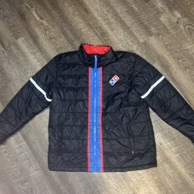 Domino's Gear Jacket Mens Large Puffer Insulated Full Zip Nylon Pizza Delivery - Image 1 of 3