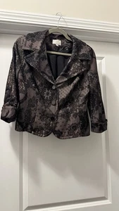 Chaqueta Alberto Makali Encaje Detalle Abstracto Talla 12 Vintage - Imagen 1 de 7