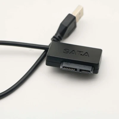 new SATA Slimline to USB 2.0 Adapter Cable for Laptop CD DVD Rom Drive 7+6 13Pin - Image 1 of 4