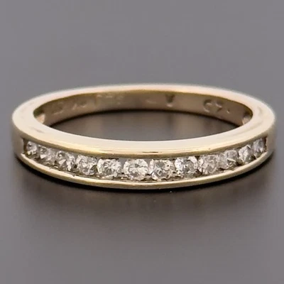 9ct Yellow Gold 0.25ct Diamond Eternity Band Ring Size J Hallmarked - Image 1 of 4