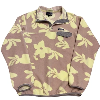 Patagonia Synchilla Fleece Snap-T Womens Medium Yellow/Beige Floral Pullover - Image 1 of 4