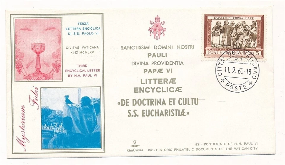 D435083 Vatican City Cover Pope Paul VI Third Encyclical Letter 1965 - Image 1 of 1