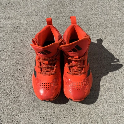 Basketball Sneakers Adidas Cross Em Up Orange Red Bright Youth Size 2 - Image 1 of 4