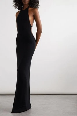 Nuevo con etiquetas Vestido Halter Saint Laurent Jersey Elástico Espalda Abierta Maxi M Precio de venta sugerido por el fabricante $2900 Foto 1 de 3