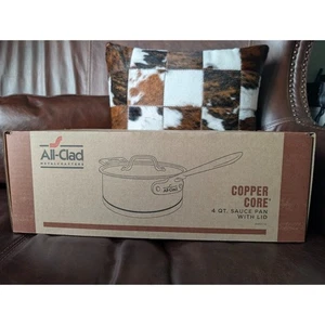 All-Clad 6204 SS Copper Core 5-Ply Bonded 4-qt Sauce Pan with Lid - Brand New - Picture 1 of 1