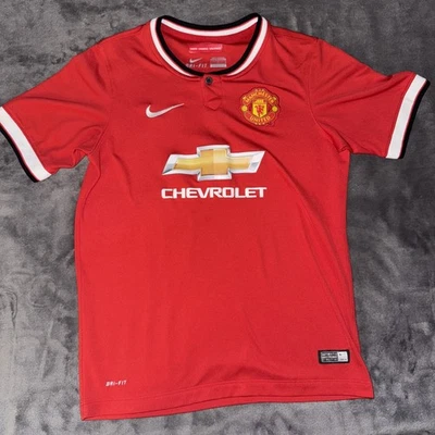 Used Adidas Climacool Manchester United Man U Soccer Jersey Shirt Youth Boys L - Image 1 of 4