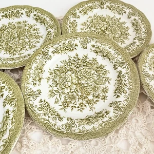 Royal Staffordshire Avondale Ironstone Green J&G Meakin 5 Lunch Plates 7” - Picture 1 of 6