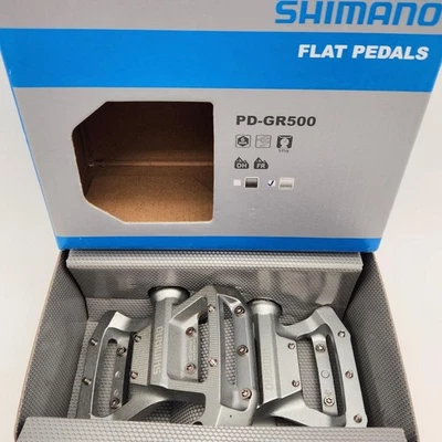 Shimano PD-GR500 платформе велосипед педали серебро MTB / город / BMX - открытая упаковка - Изображение 1 из 2