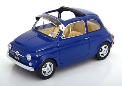 KK Scale 1:12 FIAT 500 F CUSTOM BLUE 1968 CON VISIERA PARASOLE E CERCHI ABARTH - Immagine 1 di 4