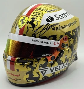 F1, CHARLES LECLERC  SIGNED FERRARI 1/2 BELL MINIHELMET SINGAPORE GP 2022 NEW - Picture 1 of 10