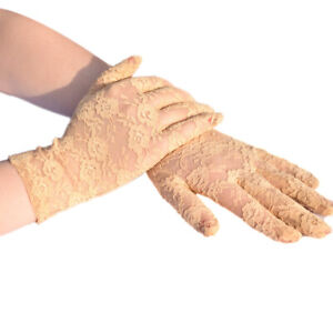 Solid Color Full Fingers Mittens Short UV Protection Breathable Elegant Soft